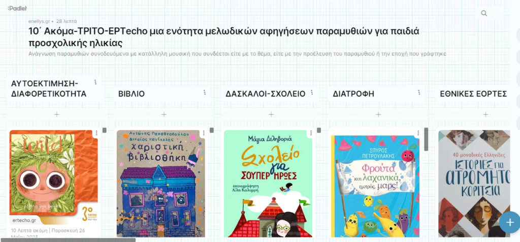 Ακούμε ελεύθερα μελωδικές αφηγήσεις παιδικών βιβλίων σε ένα padlet